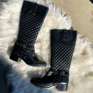 Bandolino Size 8 Zip Up Quilted Tall Riding Boots